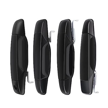 MNJWS Exterior Black Door Handle Compatible with 20072013 Chevy Silverado Suburban Tahoe Avalanche GMC Sierra Yukon Cadillac Escalade Pickup Truck SUV 4 PCS Front Rear Driver Passenger Side