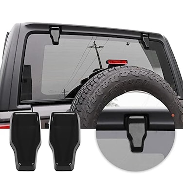 Voodonala for Jeep JL Rear Window Right Left Hinge Covers Tailgate Rear Door Hinge Cover for 20182025 Jeep Wrangler JL JLU Exterior AccessoriesOriginal Black 2pcs