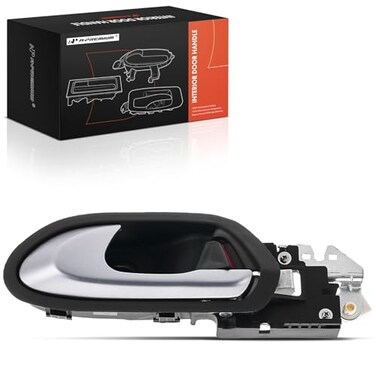 A-Premium APremium Front Left Driver Side Interior Door Handle Compatible with Honda Civic 2006 2007 2008 2009 EX GX LX Si Sedan for Models Built in USA Black Housing with Painted Silver Lever