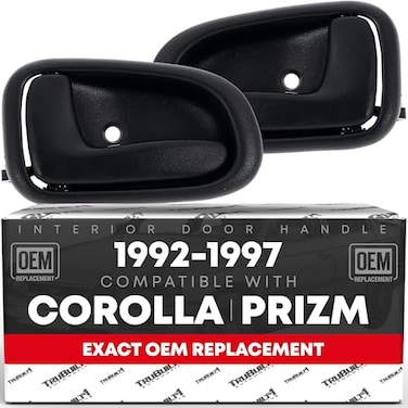 T1A Interior Front or Rear Driver and Passenger Door Handle Replacement Set Compatible with 19931996 Chevrolet Geo Prizm Gray Plastic OEM 6920612130G 6920512130G