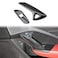 Justautotrim Carbon Fiber Look Interior Door Handle molding Cover Trims Accessories for 2014 2015 2016 2017 2018 Chevrolet Corvette C7