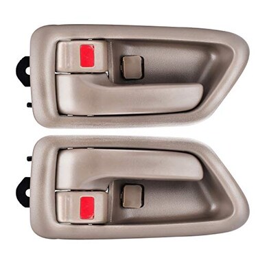 FAERSI 2Pcs Interior Door Handles Front Rear Driver Passenger Side Replacements for 1997 1998 1999 2000 2001 Toyota Camry Replaces 69206AA010E0 69205AA010E0 BeigeTan