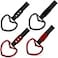 Frienda 4 Pieces JDM Heart Shaped Car Handle Straps Drift Charm Rear Bumper Warning Ring Decor Subway Bus Broken Heart Handle for Car Interior Black and RedBlack Red