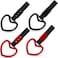 Frienda 4 Pieces JDM Heart Shaped Car Handle Straps Drift Charm Rear Bumper Warning Ring Decor Subway Bus Broken Heart Handle for Car Interior Black and RedBlack Red