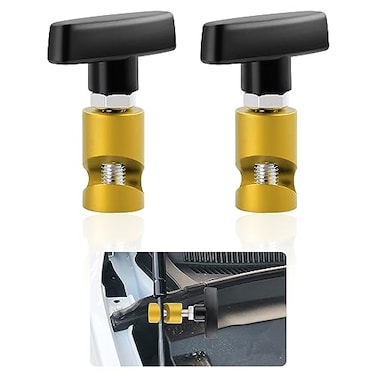 IHOTDER 2Pcs Hood Strut ClampLifting Camps Car ToolsM14 Spark Plug Gap Spark Plug CaliperCar Hood PropMultiPurpose Snap On Lift Support Clamp for Hoods Tailgates Hatchbacks Trunks Gold