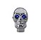 TESWNE Silver Chrome Skull Stick Shift Knob LED Lights Gear Shift Knob Manual Handle Shifter Knobs Blue Eyes