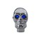 TESWNE Silver Chrome Skull Stick Shift Knob LED Lights Gear Shift Knob Manual Handle Shifter Knobs Blue Eyes