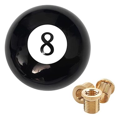 ATNVIDSG Round 8 Ball Shift Knob Black Universal Manual Shift Knob with 3 Adapters M8x125 M10x125 M10x15 Billiard 8 Ball