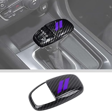 JWWY Gear Shift Shifter Knobs Cover Trim for 20152026 Dodge Challenger Charger 20182026 Durango Interior Accessories Purple Carbon Fiber