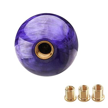 Lotcesfun Shift knob Round Ball Marble Style Universal for Manual Automatic Vehicles with 3 adapters Purple