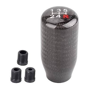 muge racing Carbon Fiber Shift Knob for Automatic and Manual Vehicles Carbon Fiber Gear Shift Knob 5 Speed Black