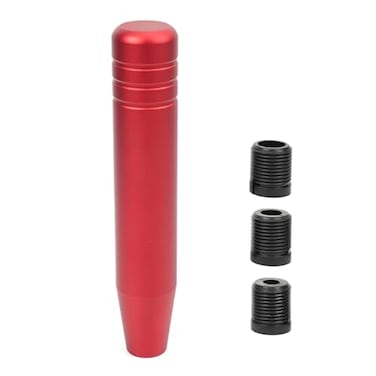 muge racing Universal Shift Knob with M8M10M12 x 125 Adapters Heavy Duty Gear Shifter Handle for Most Vehicles Easy Installation Aluminum Alloy NonSlip Grip 709 Inch Red