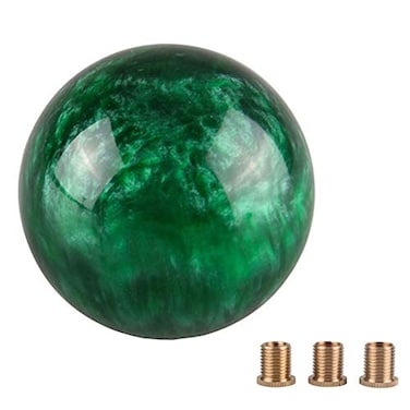 Pursuestar Green Nebula Cloud Round Acrylic Shift Knob for Both Manual or Automatic Fit for Honda Toyota Mazda Nissan Acura 5Speed 6Speed