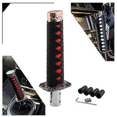 RYANSTAR RACING RYANSTAR Katana Shift Knob Samurai Sword Gear Shifter with 4 Adapters Universal Fit Compatible with Manual Cars Most Automatic Cars with 4 Adapters BlackRed