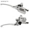 MOBYMUTO Universal 1 25mm Motorcycle Brake Master Cylinder Lever Chrome Handle Brake Master Cylinder Clutch Lever Hydraulic Brake Clutch Master Cylinder Lever Left Side