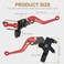 SOLLON Universal Motorcycle 78 22mm Handlebar Brake Master Cylinder Reservoir Adjustable Clutch and Brake Lever CNC Left Right Set for Harley Honda Kawasaki Suzuki Yamaha Red