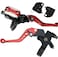SOLLON Universal Motorcycle 78 22mm Handlebar Brake Master Cylinder Reservoir Adjustable Clutch and Brake Lever CNC Left Right Set for Harley Honda Kawasaki Suzuki Yamaha Red