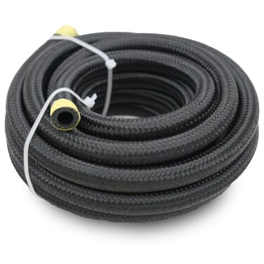 Byredio 16AN Transmission Cooler Line 16AN Fuel Line Hose 10FT Braided Push Lock Hose 350 PSI High Pressure For Automotive Fuel Systems Engines