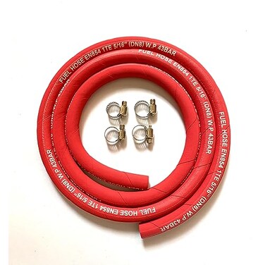 FCNFLZF Fuel Line Hose 5AN 516 inch High Pressure Hose 28Mpa 400PSI 8mm 5FT for Fuel Systems Engines Tube Hose Multiple Size OptionsImplementation StandardsEN854Red Attached Hose Clamp