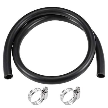 uxcell Lubricating Oil Hose 14mm ID 18mm OD 33ft Rubber Water Hose Black 2 Clamps