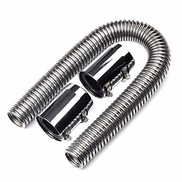 BLACKHORSE-RACING BLACKHORSERACING 24 Stainless Steel Radiator Flexible Coolant Water Hose Kit with Caps Universal