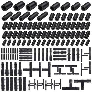 Easily 115PCS Nylon Vacuum Connectors 63 PCS Assorted Vacuum Plugs Hose End Caps Assortment Kit Black