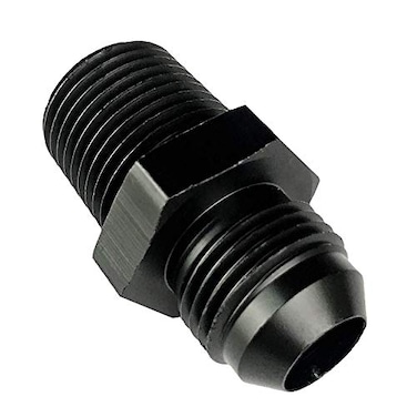 STEBER 6AN Flare to 12 NPT Male Thread Pipe Adapter Aluminum Fuel Line Hose Fitting Straight Black