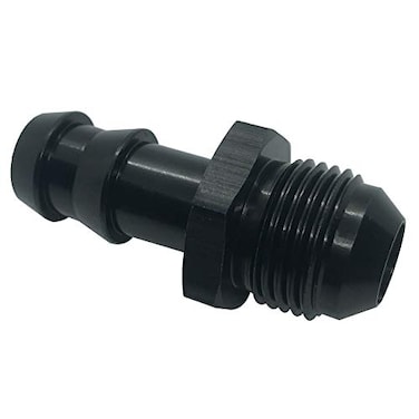 STEBER 6AN Flare to 14 Hose Barb Fuel Line Fitting Adapter Aluminum 6 AN Male to 14 Pushon Barbed Pipe Connector Black