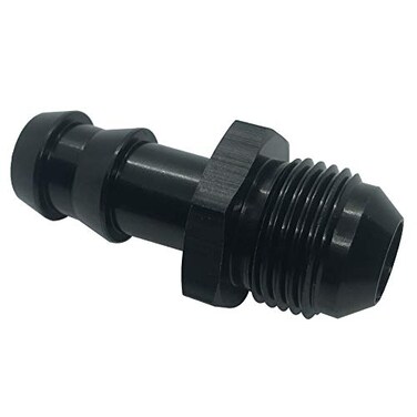STEBER 6AN Flare to 516 Hose Barb Fuel Line Fitting Adapter Aluminum 6 AN Male to 516 Pushon Barbed Pipe Connector Black