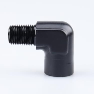 AC PERFORMANCE 90 Degree 14 NPT Female to Male Elbow Coupler Union Hose Fitting Adapter Aluminum Black