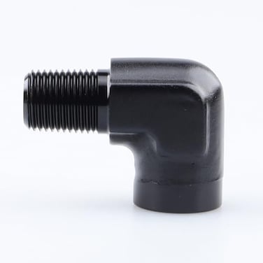 AC PERFORMANCE 90 Degree 18 NPT Female to Male Elbow Coupler Union Hose Fitting Adapter Aluminum Black