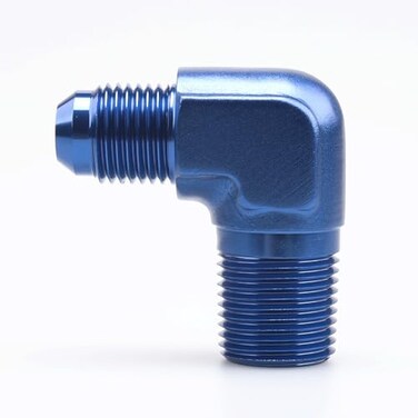 AC PERFORMANCE 90 Degree Elbow 6 AN Male to 38 NPT Male Fitting Adapter Connector Aluminum Blue