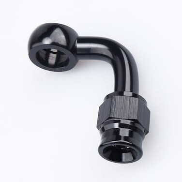 AC PERFORMANCE Black Aluminum Brake Fitting 90 Degree Banjo Eye Hole Diameter 102mm to 3 AN PTFE Hose End for Braided Brake Hose With Olive