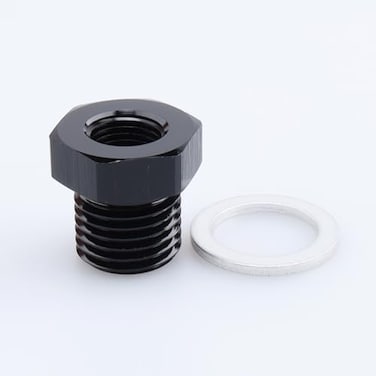 AC PERFORMANCE Reducing Bush Female 18 NPT to Male Metric M14 x 15mm Adapter Aluminum Black