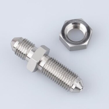 AC PERFORMANCE Stainless Steel 3 AN Male to 3 AN Male Flare Bulkhead Brake Hose Fitting with Bulkhead Lock Nut