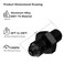 APIELE 4AN Male Flare to 18 NPT Black Aluminium Straight Fitting Adapter 2PCS STL4AN18NPT