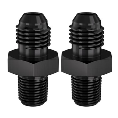 APIELE 4AN Male Flare to 18 NPT Black Aluminium Straight Fitting Adapter 2PCS STL4AN18NPT