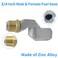 BORRITT 34 Dual NPT Threads Fuel Hose Swivel 360 Rotating Connector Fuel Line Connect Tool Nozzle Adapter for Diesel Gasoline Kerosene