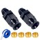 Breezliy 6AN Male Flare to 38 Fuel Hardline Tube Fitting Adapter Straight Connector Aluminum Alloy Black Anodized 2PCS