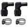 CNRAQR 6AN Female to 38 Barb 90 Degree Swivel Fitting Adapter Aluminum Black 2Pcs