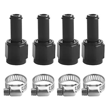 CNRAQR 6AN Female to 38 Barb Straight Swivel Fitting Adapter Aluminum Black 4Pcs