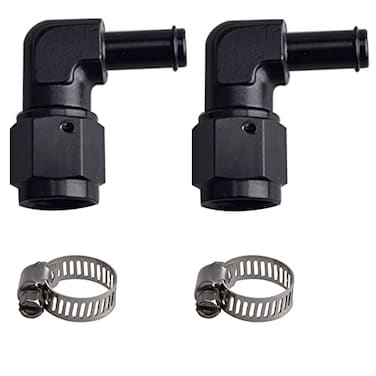 CNRAQR 6AN Female to 516 Barb 90 Degree Swivel Fitting Adapter Aluminum Black 2Pcs