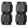 CNRAQR 6AN Female to 6AN Female Straight Swivel Coupler Fitting Adapter 91618UNF Thread Aluminium Anodized Black 2PCS