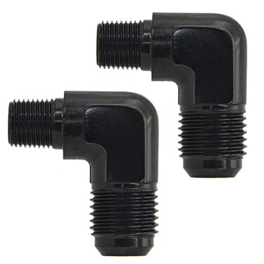 CNRAQR 6AN Flare to 18NPT Male 90 Degree Fitting Adapter Connector Aluminum Black2Pcs