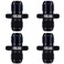 CNRAQR 6AN Male to 6AN Male Fuel Hose Fitting Adapter Straight Flare Coupler Aluminum Black 4Pcs