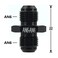 CNRAQR 6AN Male to 6AN Male Fuel Hose Fitting Adapter Straight Flare Coupler Aluminum Black 4Pcs