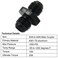 CNRAQR 6AN Male to 6AN Male Fuel Hose Fitting Adapter Straight Flare Coupler Aluminum Black 4Pcs