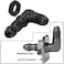 CNRAQR 6AN Male to Male 90 Degree Bulkhead Flare Fitting Union Adapter Aluminum Black 2Pcs
