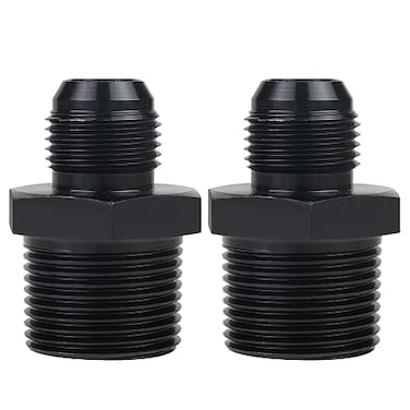 Dexepe 8AN Male Flare to 34 NPT Pipe Fitting Adapter Aluminum Straight Fuel Line Hose Adapter Black Anodized Fuel System Fittings 2PCS