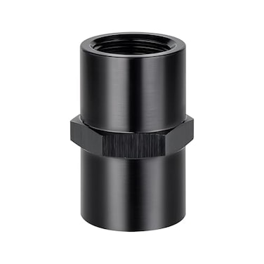 EVIL ENERGY 12 NPT Female to 12 NPT Female Fitting Adapter Straight Aluminum Black